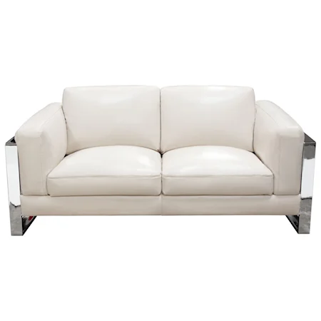 Loveseat with Polished Stainless Steel Arm