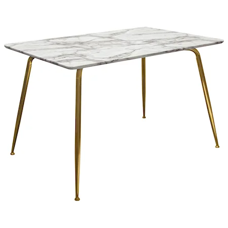 Modern Faux Marble Top Rectangular Dining Table