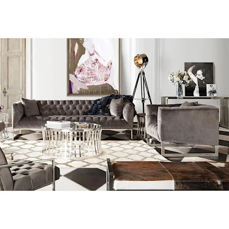 Modern Tuxedo Sofa and Chair Set