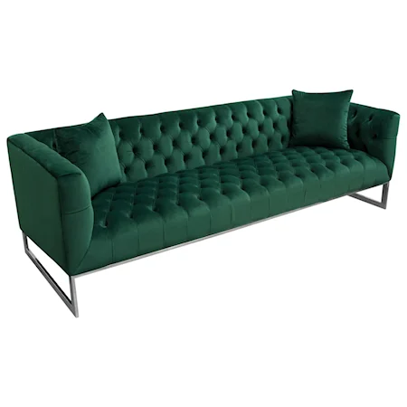 Modern Tuxedo Sofa with Button Tufting