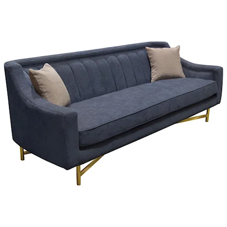 Modern Sofa with Channeled Backrest