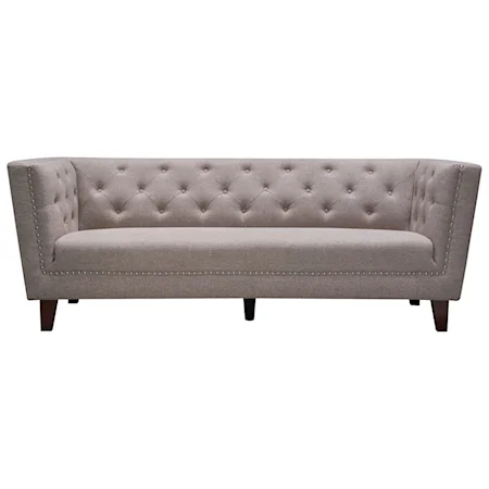 Tufted Back Sofa with Nail Head Accent