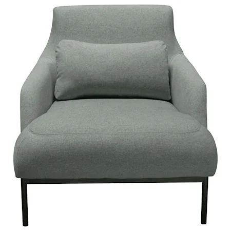 Modern Upholstered Chair with Metal Legs