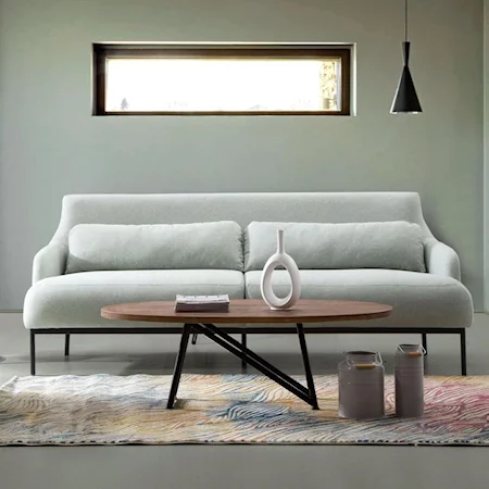 Modern Sofa with Powder Coat Metal Legs