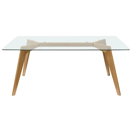 Rectangluar Dining Table with Tempered Glass Top