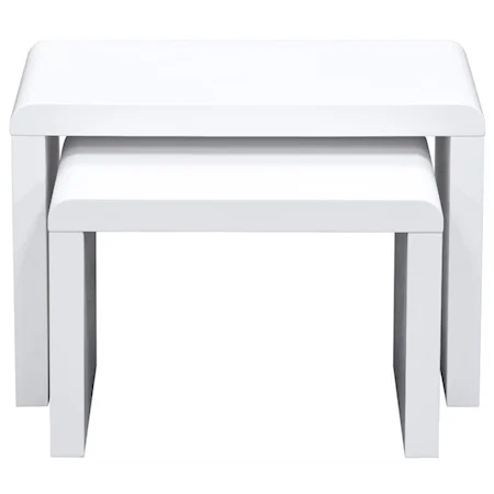 2 Piece Nesting Table Set in Matte White