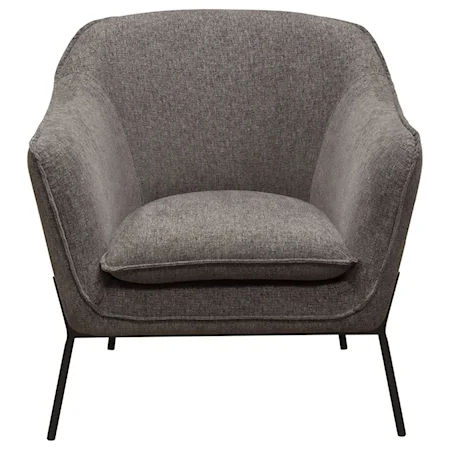 Contemporary Upholstered Chair with Attached Back