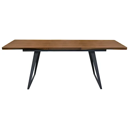Extension Dining Table with Black Powder Coated Legs