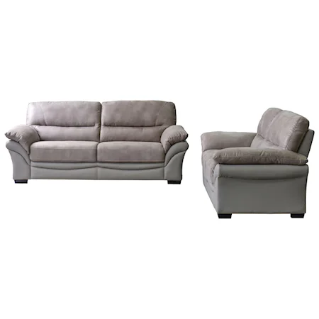 Two-Tone Loveseat and Sofa Set