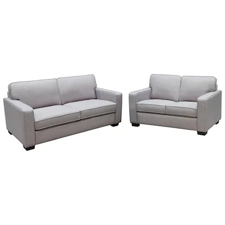 Casual Sofa and Loveseat Set