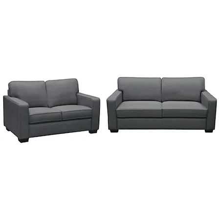 Casual Sofa and Loveseat Set