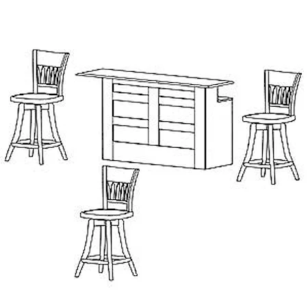 Bar with Swivel Bar Stools