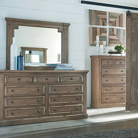 Rustic Dresser with Jewelry Tray