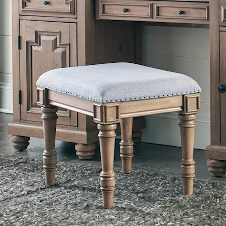 Vanity Bench with Nailhead Trim