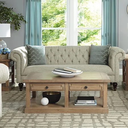 Tufted Sofa with Bench Seat