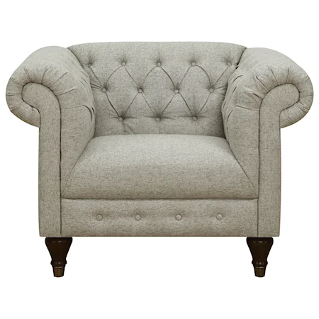 Upholstered Chair with Diamond Tufting