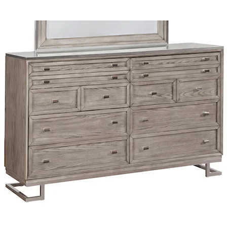 Modern Dresser with White Glass Top