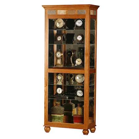 Hardwood Curio with Glass Shelves