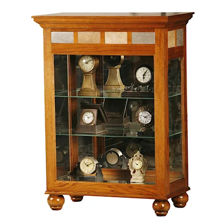 Hardwood Console Curio with Glass Shelves