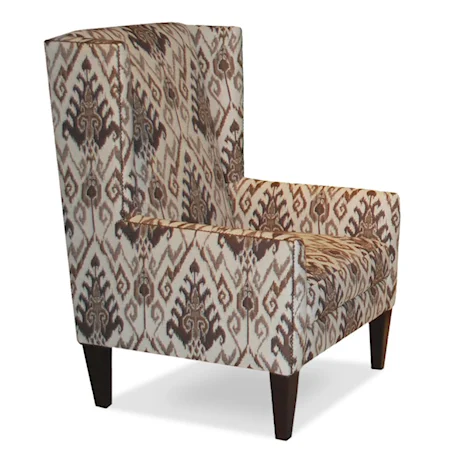 Transitional Patterned Accent Chair with Nailhead Trim