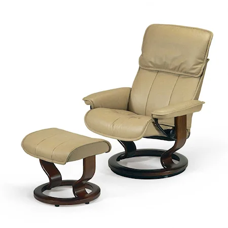 Stressless Commodore Reclining Chair and Ottoman