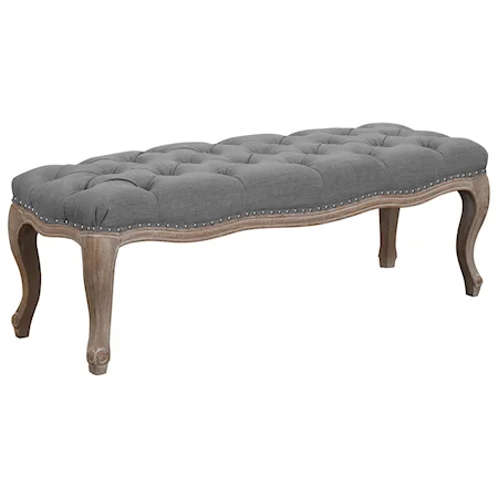 Relaxed Vintage Tufted Upholstered Bench