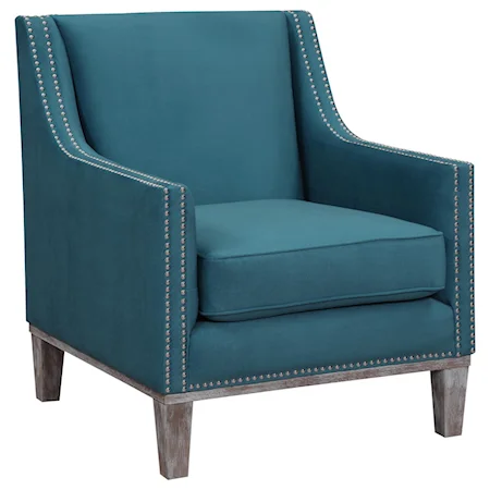 Contemporary Accent Chair with Exposed Wood Legs