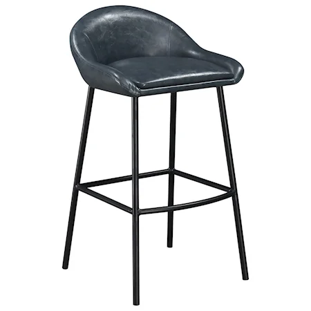 Contemporary Faux Leather Bar Stool