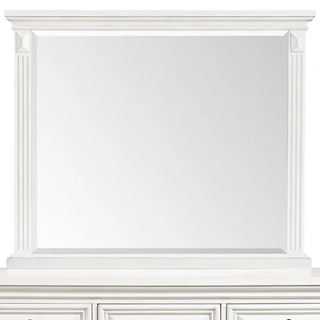 Framed Dresser Mirror with Fluted Pilasters