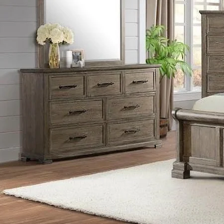 Transitional Dresser with Seven Drawers