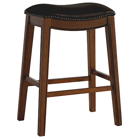 30" Backless Bar Stool with Nailhead Trim