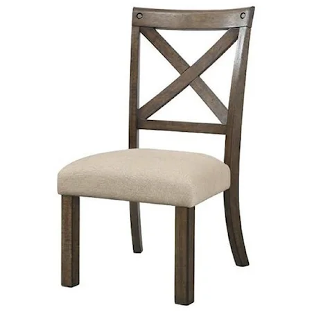 X-Back Side Chair with Upholstered Seat