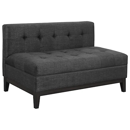Transitional Upholstered Bench with Button Tufting