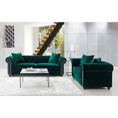 Contemporary 2-Piece Sofa Set