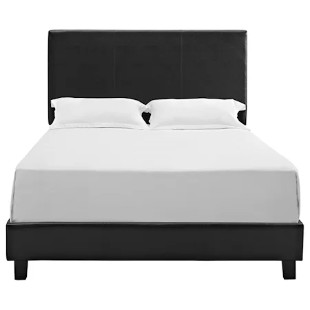 Contemporary Upholstered Queen Platform Bed