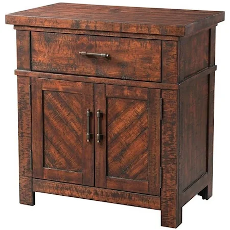 Rustic Nightstand with Inlay Panels