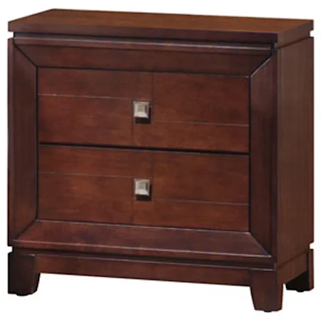 Casual 2-Drawer Nightstand with Felt-Lined Drawer