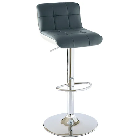 Contemporary Metal Swivel Bar Stool with Upholstered Seat