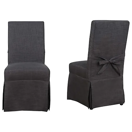 Transitional Side Chair with Tie Bow Back