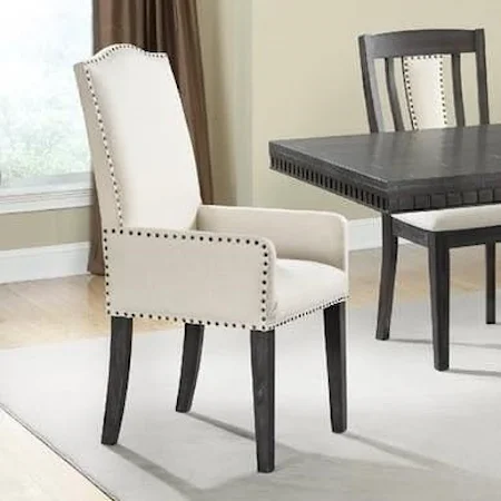 Upholstered Arm Chair Accent with Nailhead Trim