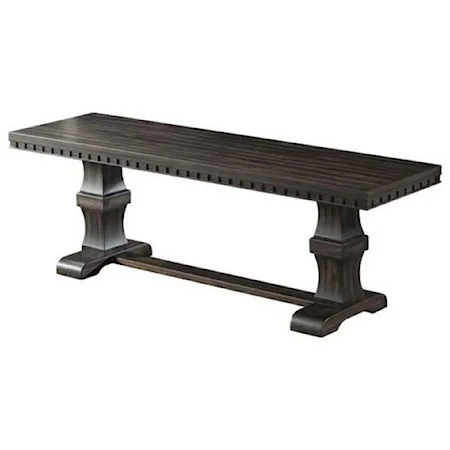 Wooden Bench with Dentil Molding