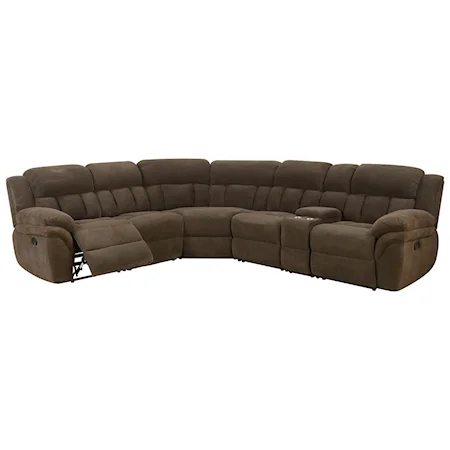 Casual Reclining Sectional with Console