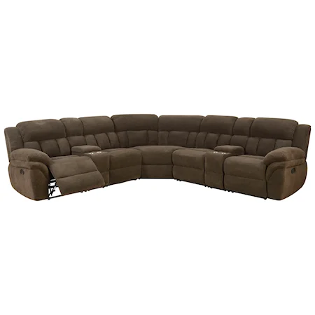 Casual Reclining Sectional with Two Consoles