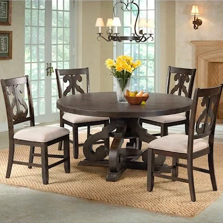 Round Pedestal Table and Chair Set