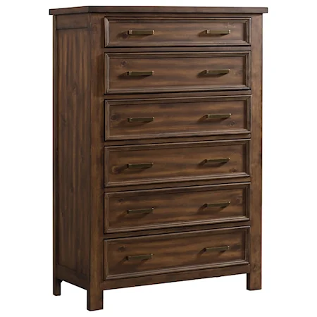 Transitional 6-Drawer Chest with Felt-Lined Top Drawer
