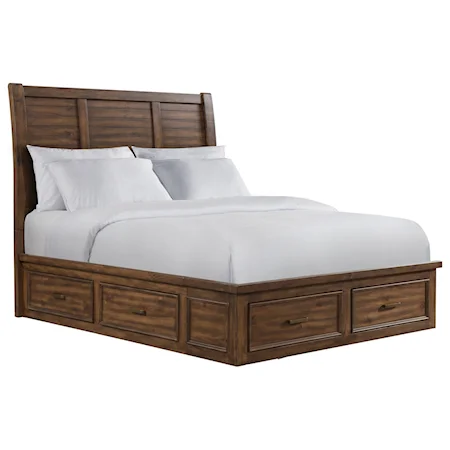 Transitional Queen 4-Drawer Platform Storage Bed