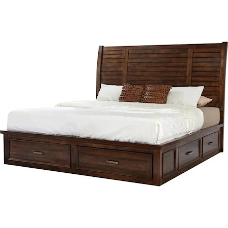 King Sleigh Bed with Storage Drawers