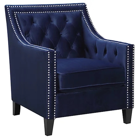 Transitional Accent Chair with Nailhead Trim