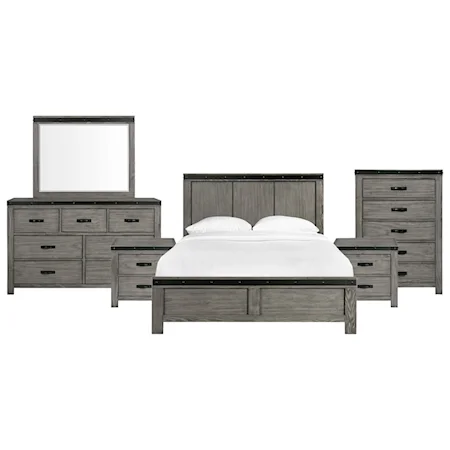 Contemporary Full Panel 6-Piece Bedroom Set