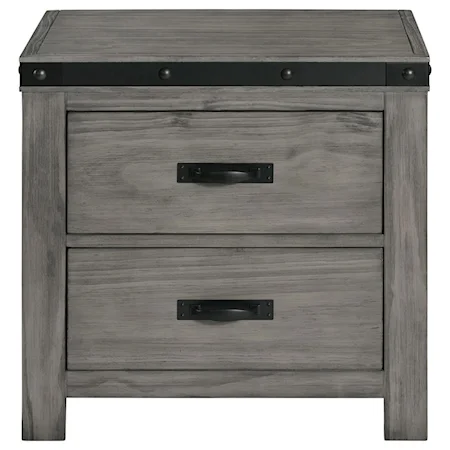 Contemporary 2-Drawer Nightstand with Felt-Lined Drawer